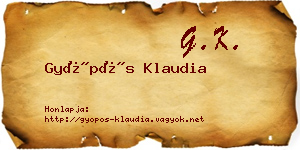 Gyöpös Klaudia névjegykártya